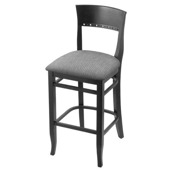 25" Counter Stool, Black Finish, Graph Seat
